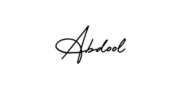 Design your own signature with our free online signature maker. With this signature software, you can create a handwritten (AmerikaSignatureDemo-Regular) signature for name Abdool. Abdool signature style 3 images and pictures png