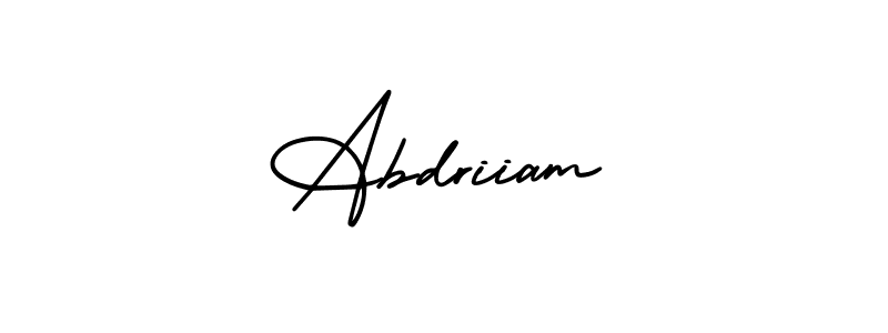 How to make Abdriiam name signature. Use AmerikaSignatureDemo-Regular style for creating short signs online. This is the latest handwritten sign. Abdriiam signature style 3 images and pictures png