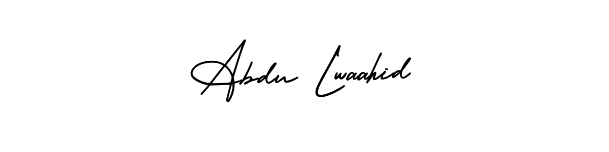 if you are searching for the best signature style for your name Abdu Lwaahid. so please give up your signature search. here we have designed multiple signature styles  using AmerikaSignatureDemo-Regular. Abdu Lwaahid signature style 3 images and pictures png