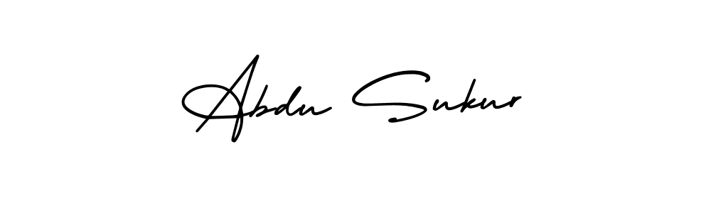 The best way (AmerikaSignatureDemo-Regular) to make a short signature is to pick only two or three words in your name. The name Abdu Sukur include a total of six letters. For converting this name. Abdu Sukur signature style 3 images and pictures png