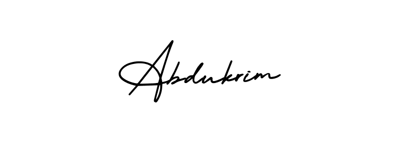 Use a signature maker to create a handwritten signature online. With this signature software, you can design (AmerikaSignatureDemo-Regular) your own signature for name Abdukrim. Abdukrim signature style 3 images and pictures png