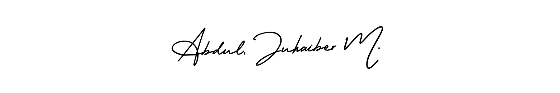 See photos of Abdul, Juhaiber M. official signature by Spectra . Check more albums & portfolios. Read reviews & check more about AmerikaSignatureDemo-Regular font. Abdul, Juhaiber M. signature style 3 images and pictures png