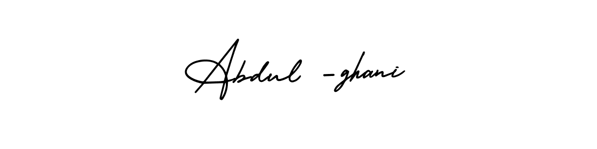The best way (AmerikaSignatureDemo-Regular) to make a short signature is to pick only two or three words in your name. The name Abdul -ghani include a total of six letters. For converting this name. Abdul -ghani signature style 3 images and pictures png