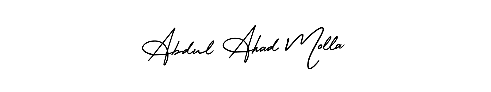 AmerikaSignatureDemo-Regular is a professional signature style that is perfect for those who want to add a touch of class to their signature. It is also a great choice for those who want to make their signature more unique. Get Abdul Ahad Molla name to fancy signature for free. Abdul Ahad Molla signature style 3 images and pictures png