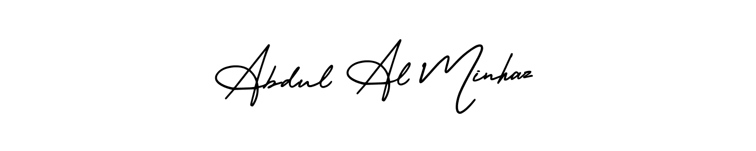 How to make Abdul Al Minhaz name signature. Use AmerikaSignatureDemo-Regular style for creating short signs online. This is the latest handwritten sign. Abdul Al Minhaz signature style 3 images and pictures png