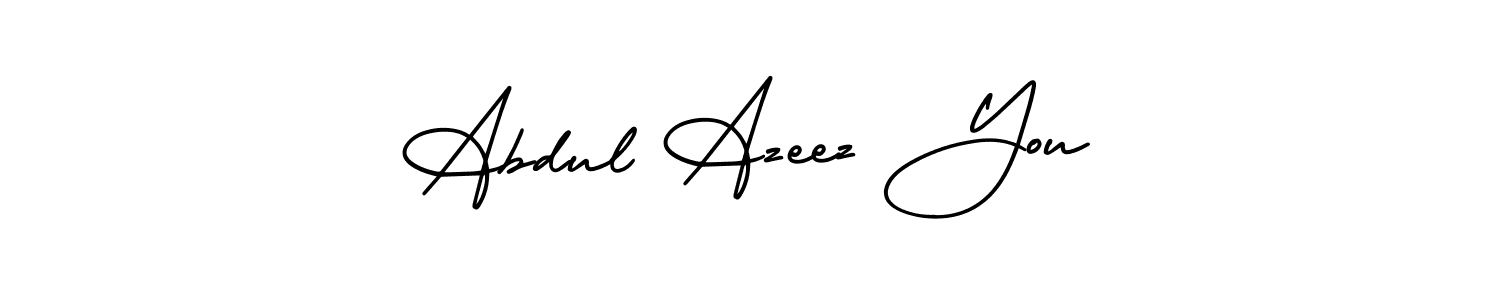 How to Draw Abdul Azeez You signature style? AmerikaSignatureDemo-Regular is a latest design signature styles for name Abdul Azeez You. Abdul Azeez You signature style 3 images and pictures png