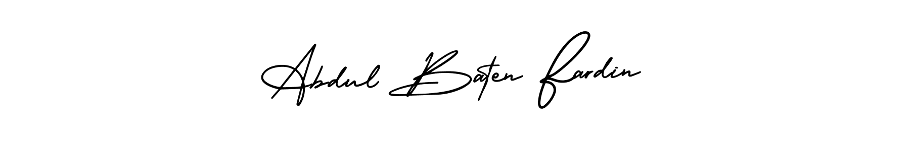 The best way (AmerikaSignatureDemo-Regular) to make a short signature is to pick only two or three words in your name. The name Abdul Baten Fardin include a total of six letters. For converting this name. Abdul Baten Fardin signature style 3 images and pictures png