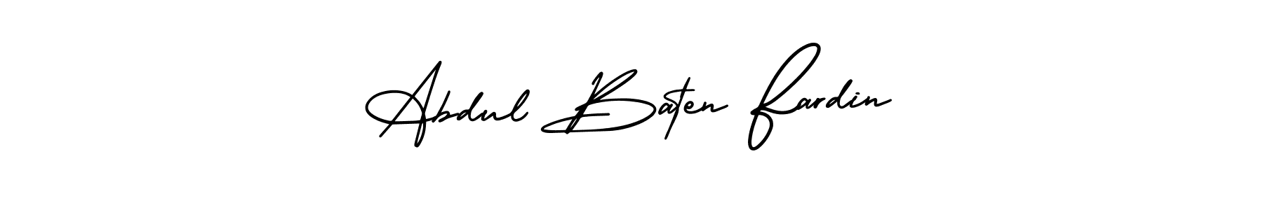 The best way (AmerikaSignatureDemo-Regular) to make a short signature is to pick only two or three words in your name. The name Abdul Baten Fardin include a total of six letters. For converting this name. Abdul Baten Fardin signature style 3 images and pictures png