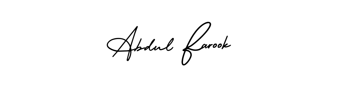 How to make Abdul Farook name signature. Use AmerikaSignatureDemo-Regular style for creating short signs online. This is the latest handwritten sign. Abdul Farook signature style 3 images and pictures png