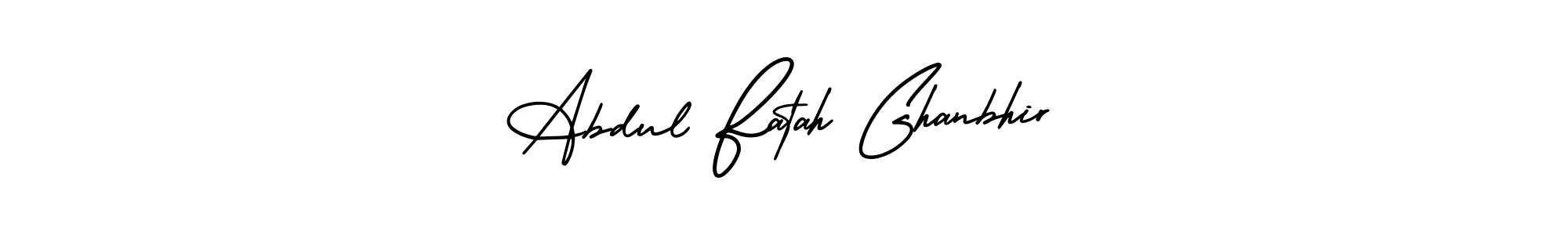 The best way (AmerikaSignatureDemo-Regular) to make a short signature is to pick only two or three words in your name. The name Abdul Fatah Ghanbhir include a total of six letters. For converting this name. Abdul Fatah Ghanbhir signature style 3 images and pictures png