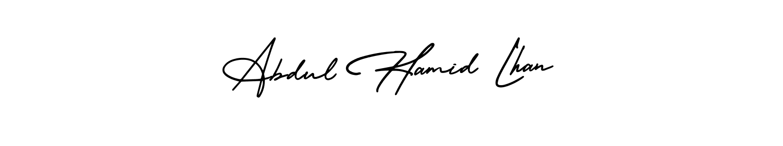 Similarly AmerikaSignatureDemo-Regular is the best handwritten signature design. Signature creator online .You can use it as an online autograph creator for name Abdul Hamid Lhan. Abdul Hamid Lhan signature style 3 images and pictures png