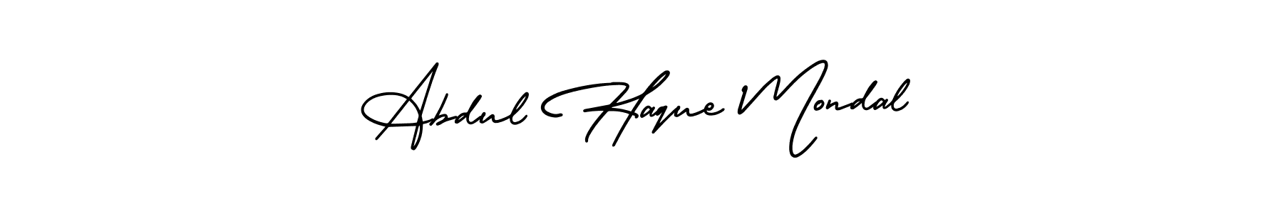Also You can easily find your signature by using the search form. We will create Abdul Haque Mondal name handwritten signature images for you free of cost using AmerikaSignatureDemo-Regular sign style. Abdul Haque Mondal signature style 3 images and pictures png