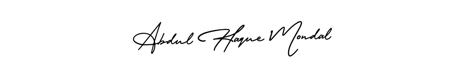 Also You can easily find your signature by using the search form. We will create Abdul Haque Mondal name handwritten signature images for you free of cost using AmerikaSignatureDemo-Regular sign style. Abdul Haque Mondal signature style 3 images and pictures png