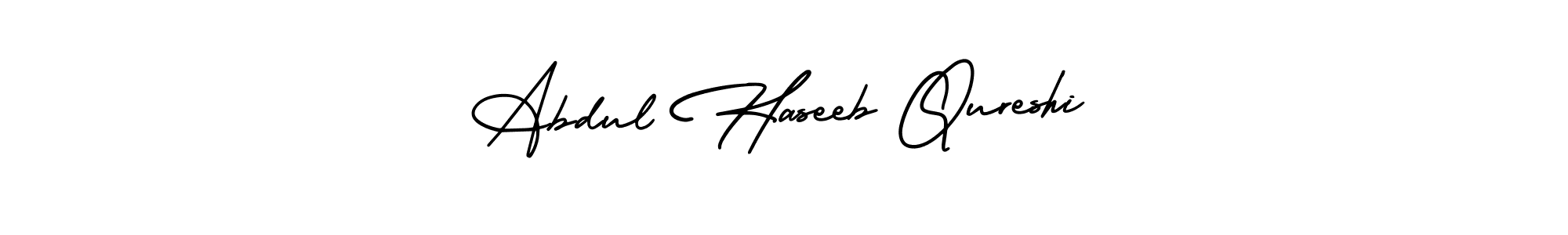 This is the best signature style for the Abdul Haseeb Qureshi name. Also you like these signature font (AmerikaSignatureDemo-Regular). Mix name signature. Abdul Haseeb Qureshi signature style 3 images and pictures png