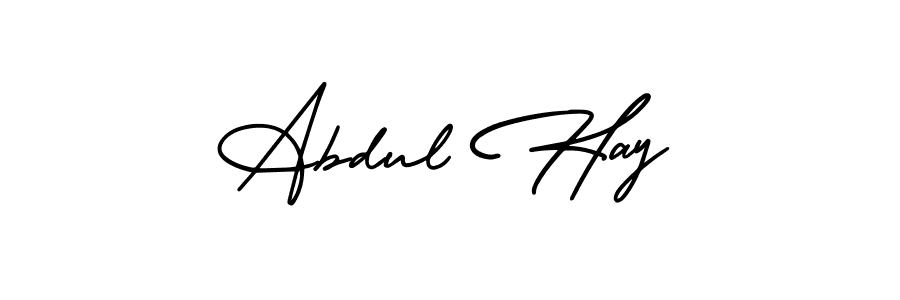 You should practise on your own different ways (AmerikaSignatureDemo-Regular) to write your name (Abdul Hay) in signature. don't let someone else do it for you. Abdul Hay signature style 3 images and pictures png