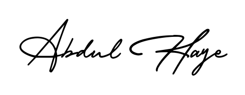 Make a short Abdul Haye signature style. Manage your documents anywhere anytime using AmerikaSignatureDemo-Regular. Create and add eSignatures, submit forms, share and send files easily. Abdul Haye signature style 3 images and pictures png