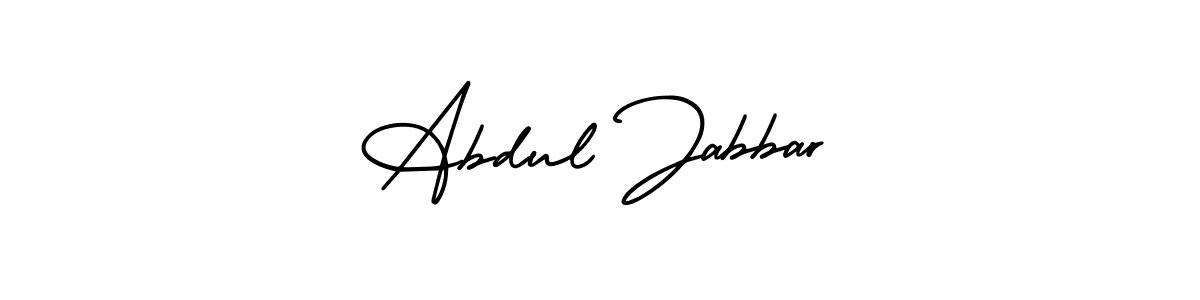 How to make Abdul Jabbar name signature. Use AmerikaSignatureDemo-Regular style for creating short signs online. This is the latest handwritten sign. Abdul Jabbar signature style 3 images and pictures png