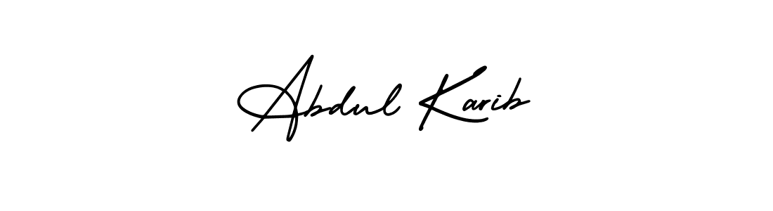 Use a signature maker to create a handwritten signature online. With this signature software, you can design (AmerikaSignatureDemo-Regular) your own signature for name Abdul Karib. Abdul Karib signature style 3 images and pictures png