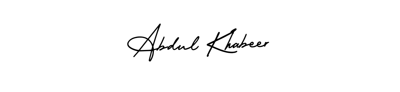 This is the best signature style for the Abdul Khabeer name. Also you like these signature font (AmerikaSignatureDemo-Regular). Mix name signature. Abdul Khabeer signature style 3 images and pictures png