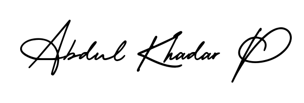Here are the top professional signature styles for the name Abdul Khadar P. These are the best autograph styles you can use for your name. Abdul Khadar P signature style 3 images and pictures png