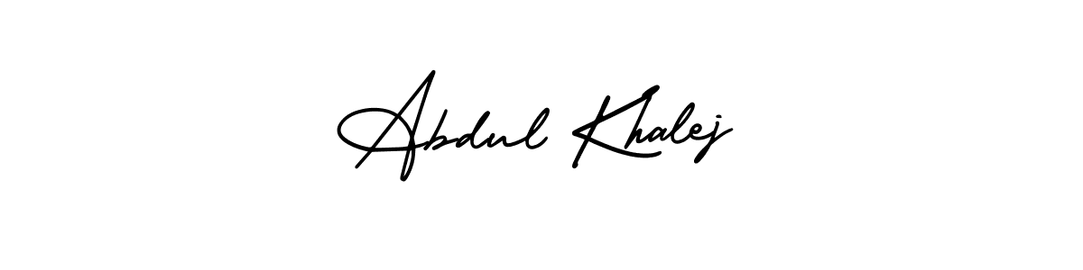 The best way (AmerikaSignatureDemo-Regular) to make a short signature is to pick only two or three words in your name. The name Abdul Khalej include a total of six letters. For converting this name. Abdul Khalej signature style 3 images and pictures png