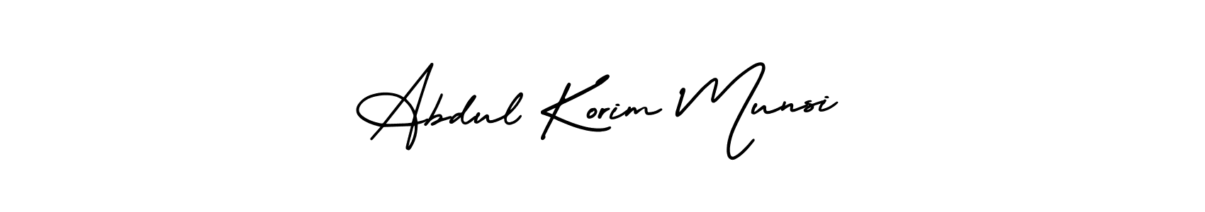 Use a signature maker to create a handwritten signature online. With this signature software, you can design (AmerikaSignatureDemo-Regular) your own signature for name Abdul Korim Munsi. Abdul Korim Munsi signature style 3 images and pictures png