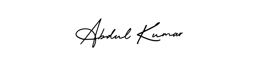 How to make Abdul Kumar name signature. Use AmerikaSignatureDemo-Regular style for creating short signs online. This is the latest handwritten sign. Abdul Kumar signature style 3 images and pictures png