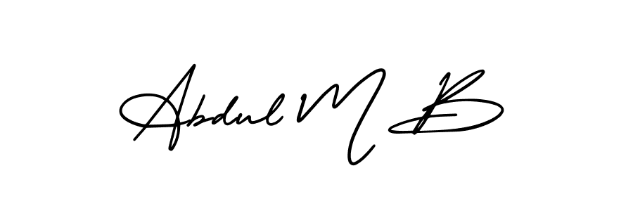 AmerikaSignatureDemo-Regular is a professional signature style that is perfect for those who want to add a touch of class to their signature. It is also a great choice for those who want to make their signature more unique. Get Abdul M B name to fancy signature for free. Abdul M B signature style 3 images and pictures png