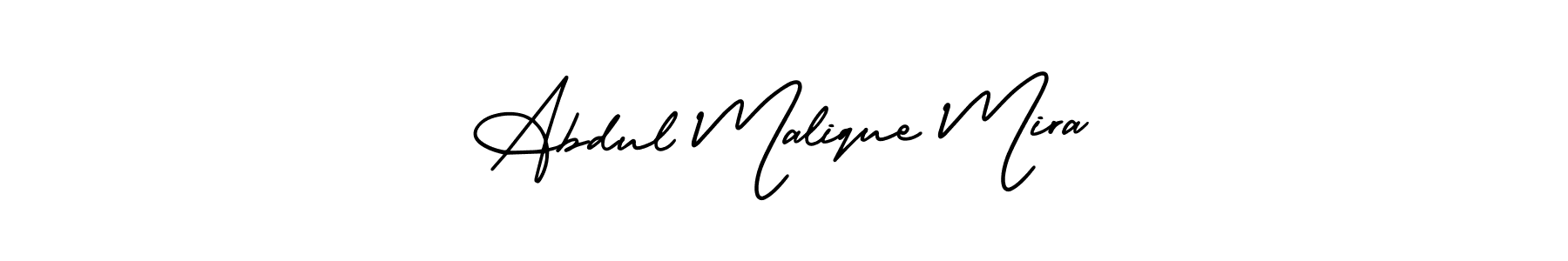 if you are searching for the best signature style for your name Abdul Malique Mira. so please give up your signature search. here we have designed multiple signature styles  using AmerikaSignatureDemo-Regular. Abdul Malique Mira signature style 3 images and pictures png