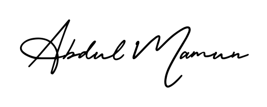 Create a personalized artistic stamp with Abdul Mamun in AmerikaSignatureDemo-Regular font. Perfect for visual artists, designers, and influencers. Abdul Mamun signature style 3 images and pictures png