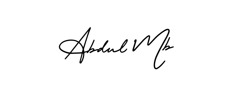 You should practise on your own different ways (AmerikaSignatureDemo-Regular) to write your name (Abdul Mb) in signature. don't let someone else do it for you. Abdul Mb signature style 3 images and pictures png