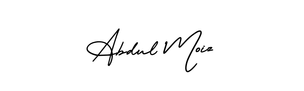 How to make Abdul Moiz name signature. Use AmerikaSignatureDemo-Regular style for creating short signs online. This is the latest handwritten sign. Abdul Moiz signature style 3 images and pictures png