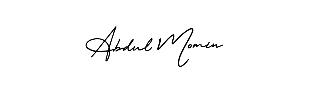 How to make Abdul Momin name signature. Use AmerikaSignatureDemo-Regular style for creating short signs online. This is the latest handwritten sign. Abdul Momin signature style 3 images and pictures png