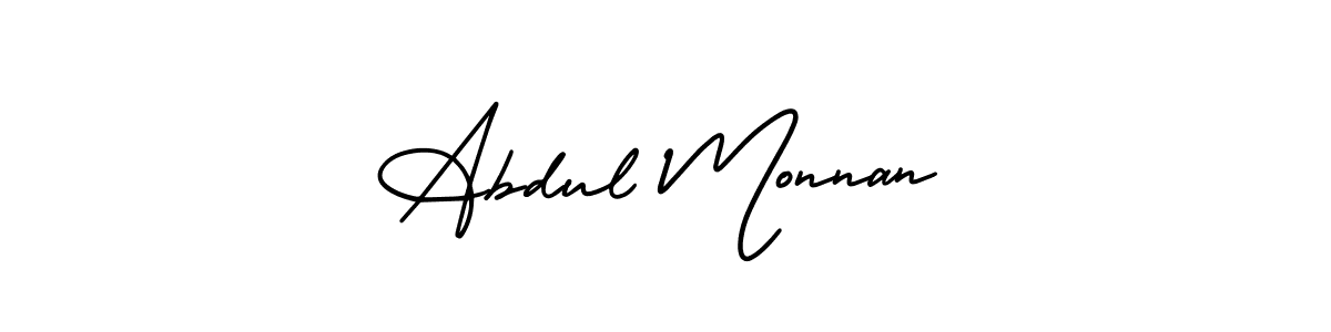 How to make Abdul Monnan name signature. Use AmerikaSignatureDemo-Regular style for creating short signs online. This is the latest handwritten sign. Abdul Monnan signature style 3 images and pictures png