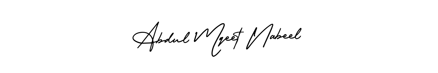 Similarly AmerikaSignatureDemo-Regular is the best handwritten signature design. Signature creator online .You can use it as an online autograph creator for name Abdul Mqeet Nabeel. Abdul Mqeet Nabeel signature style 3 images and pictures png