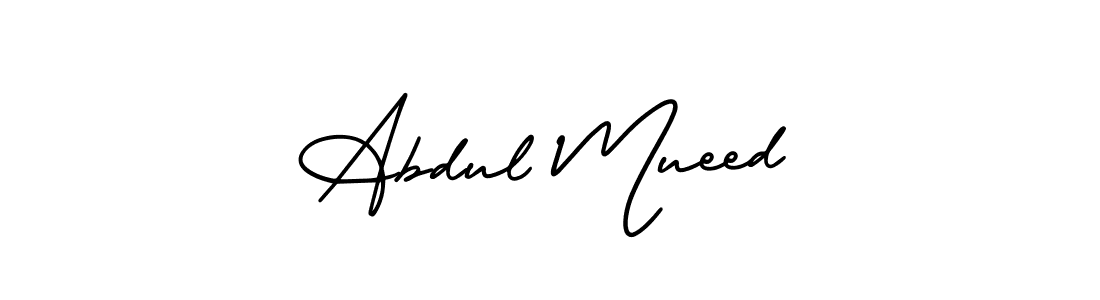 How to make Abdul Mueed name signature. Use AmerikaSignatureDemo-Regular style for creating short signs online. This is the latest handwritten sign. Abdul Mueed signature style 3 images and pictures png