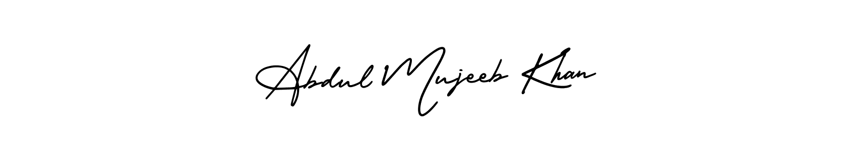 How to Draw Abdul Mujeeb Khan signature style? AmerikaSignatureDemo-Regular is a latest design signature styles for name Abdul Mujeeb Khan. Abdul Mujeeb Khan signature style 3 images and pictures png
