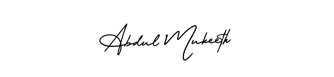 How to make Abdul Mukeeth name signature. Use AmerikaSignatureDemo-Regular style for creating short signs online. This is the latest handwritten sign. Abdul Mukeeth signature style 3 images and pictures png
