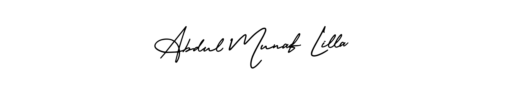 Check out images of Autograph of Abdul Munaf Lilla name. Actor Abdul Munaf Lilla Signature Style. AmerikaSignatureDemo-Regular is a professional sign style online. Abdul Munaf Lilla signature style 3 images and pictures png
