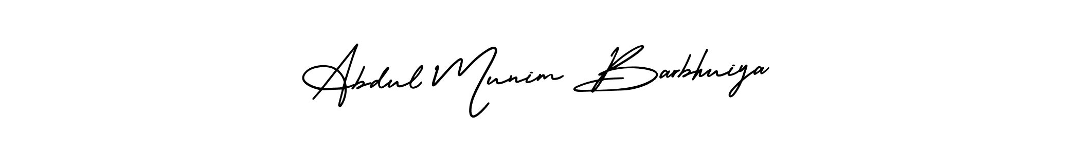 Use a signature maker to create a handwritten signature online. With this signature software, you can design (AmerikaSignatureDemo-Regular) your own signature for name Abdul Munim Barbhuiya. Abdul Munim Barbhuiya signature style 3 images and pictures png