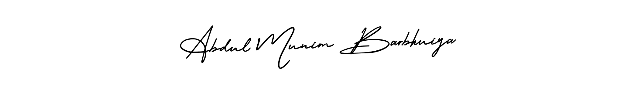 Use a signature maker to create a handwritten signature online. With this signature software, you can design (AmerikaSignatureDemo-Regular) your own signature for name Abdul Munim Barbhuiya. Abdul Munim Barbhuiya signature style 3 images and pictures png