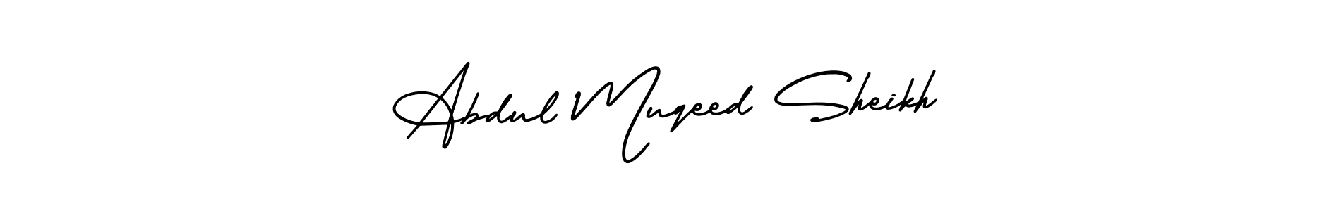 AmerikaSignatureDemo-Regular is a professional signature style that is perfect for those who want to add a touch of class to their signature. It is also a great choice for those who want to make their signature more unique. Get Abdul Muqeed Sheikh name to fancy signature for free. Abdul Muqeed Sheikh signature style 3 images and pictures png