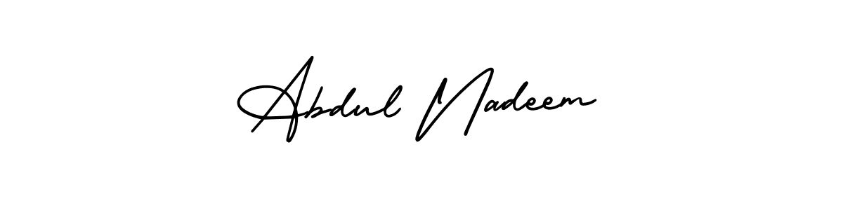 How to make Abdul Nadeem name signature. Use AmerikaSignatureDemo-Regular style for creating short signs online. This is the latest handwritten sign. Abdul Nadeem signature style 3 images and pictures png