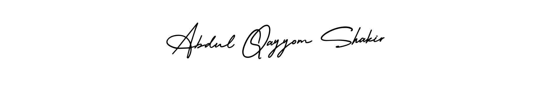 Make a short Abdul Qayyom Shakir signature style. Manage your documents anywhere anytime using AmerikaSignatureDemo-Regular. Create and add eSignatures, submit forms, share and send files easily. Abdul Qayyom Shakir signature style 3 images and pictures png