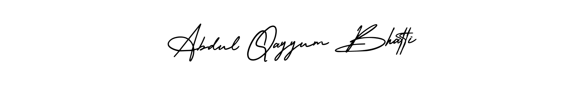 Use a signature maker to create a handwritten signature online. With this signature software, you can design (AmerikaSignatureDemo-Regular) your own signature for name Abdul Qayyum Bhatti. Abdul Qayyum Bhatti signature style 3 images and pictures png