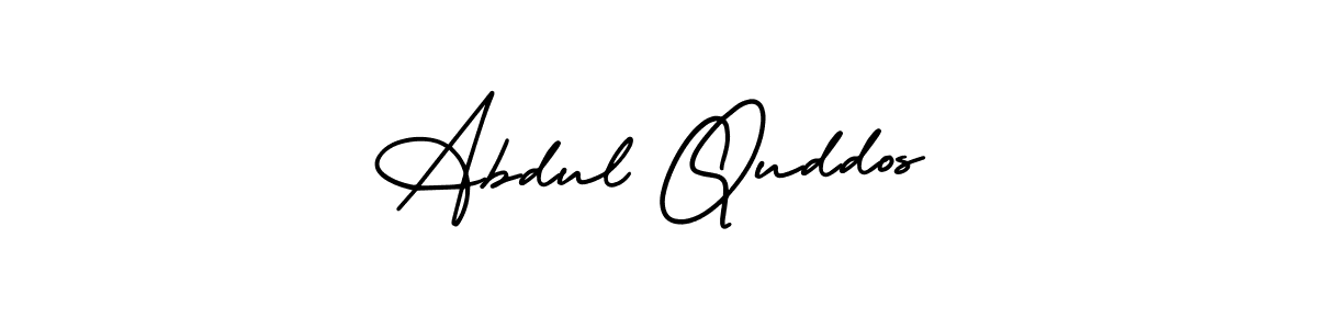 Use a signature maker to create a handwritten signature online. With this signature software, you can design (AmerikaSignatureDemo-Regular) your own signature for name Abdul Quddos. Abdul Quddos signature style 3 images and pictures png