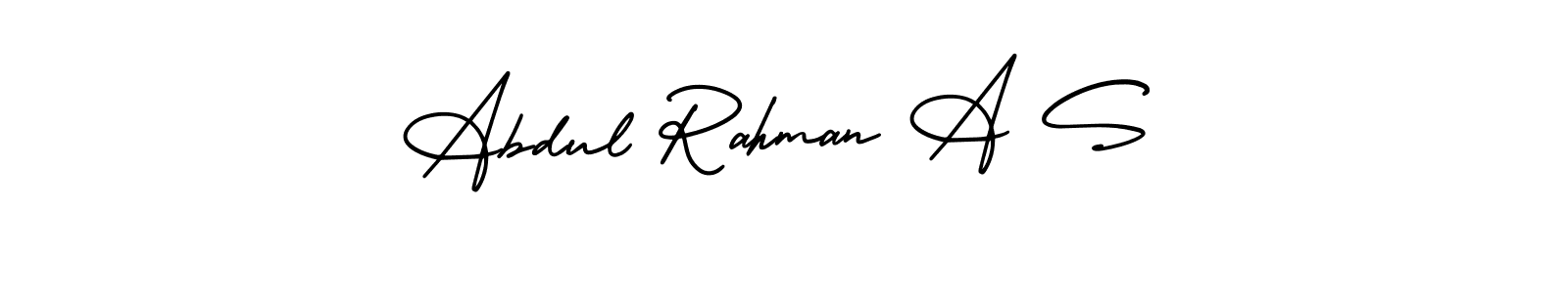 Use a signature maker to create a handwritten signature online. With this signature software, you can design (AmerikaSignatureDemo-Regular) your own signature for name Abdul Rahman A S. Abdul Rahman A S signature style 3 images and pictures png