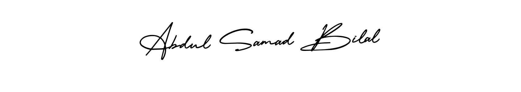 if you are searching for the best signature style for your name Abdul Samad Bilal. so please give up your signature search. here we have designed multiple signature styles  using AmerikaSignatureDemo-Regular. Abdul Samad Bilal signature style 3 images and pictures png