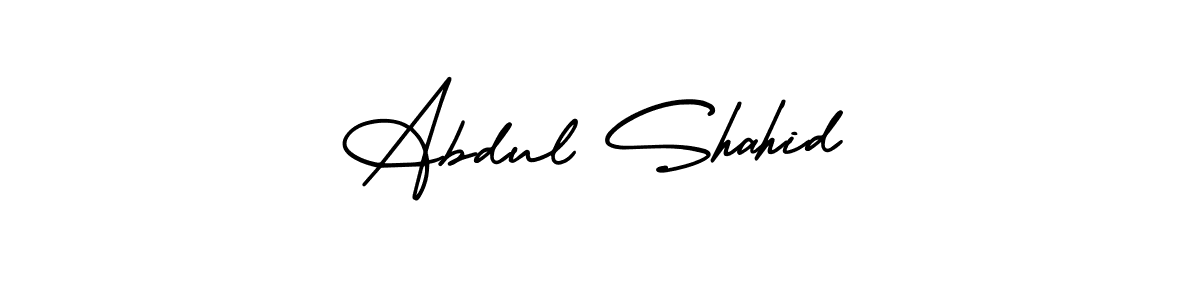 The best way (AmerikaSignatureDemo-Regular) to make a short signature is to pick only two or three words in your name. The name Abdul Shahid include a total of six letters. For converting this name. Abdul Shahid signature style 3 images and pictures png