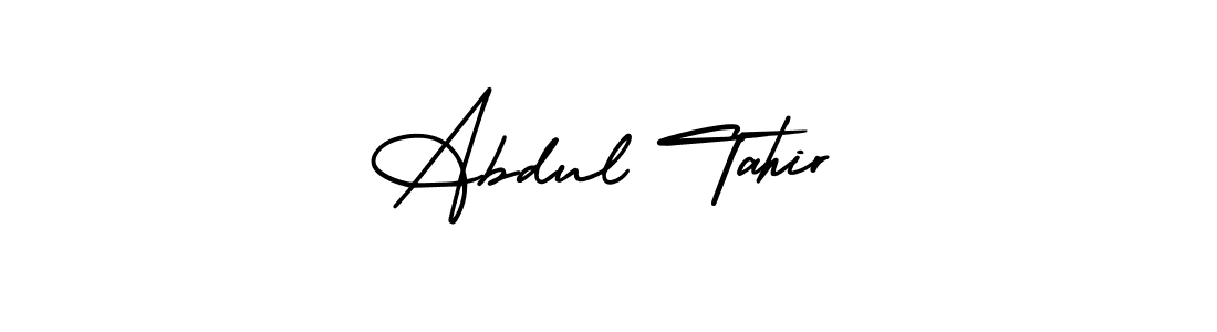 The best way (AmerikaSignatureDemo-Regular) to make a short signature is to pick only two or three words in your name. The name Abdul Tahir include a total of six letters. For converting this name. Abdul Tahir signature style 3 images and pictures png